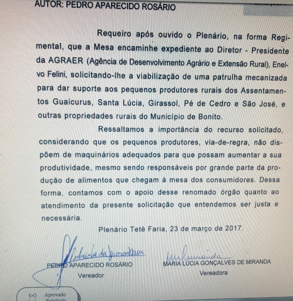 Câmara agradece à Agraer pela doação de Patrulha Mecanizada