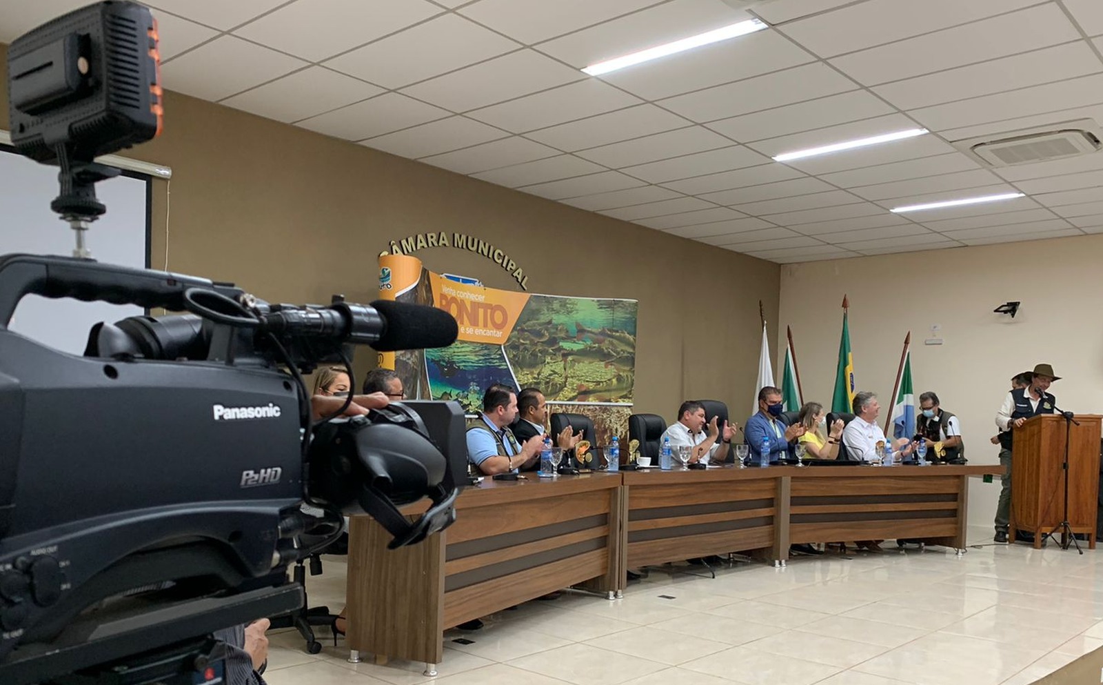 Discurso do Ministro de Turismo, Gilson Machado Neto na entrega do 5º Prêmio Piraputanga 2021. Foto: Filipi Brites.